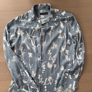 Men's LV Louis Vuitton Silk Long Sleeve Button-down Size Large